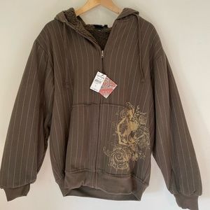 NEW - Mens - Brown zip up hoodie - size Large